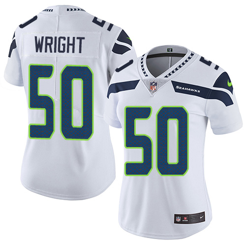 Nike Seahawks #50 K.J. Wright White Women's Stitched NFL Vapor Untouchable Limited Jersey - Click Image to Close